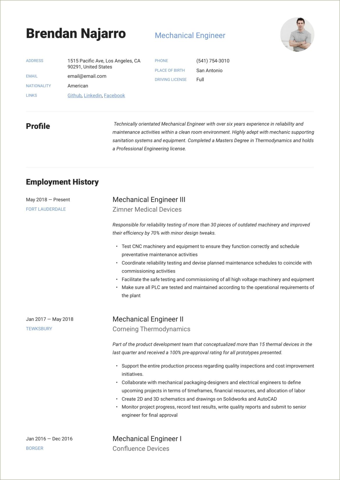 Entry Level Mechanical Engineer Resume Objective