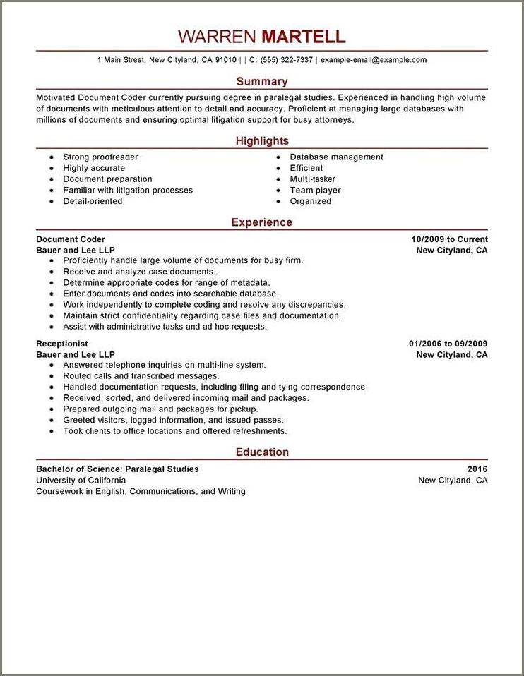 Entry Level Medical Billing And Coding Resume Skills