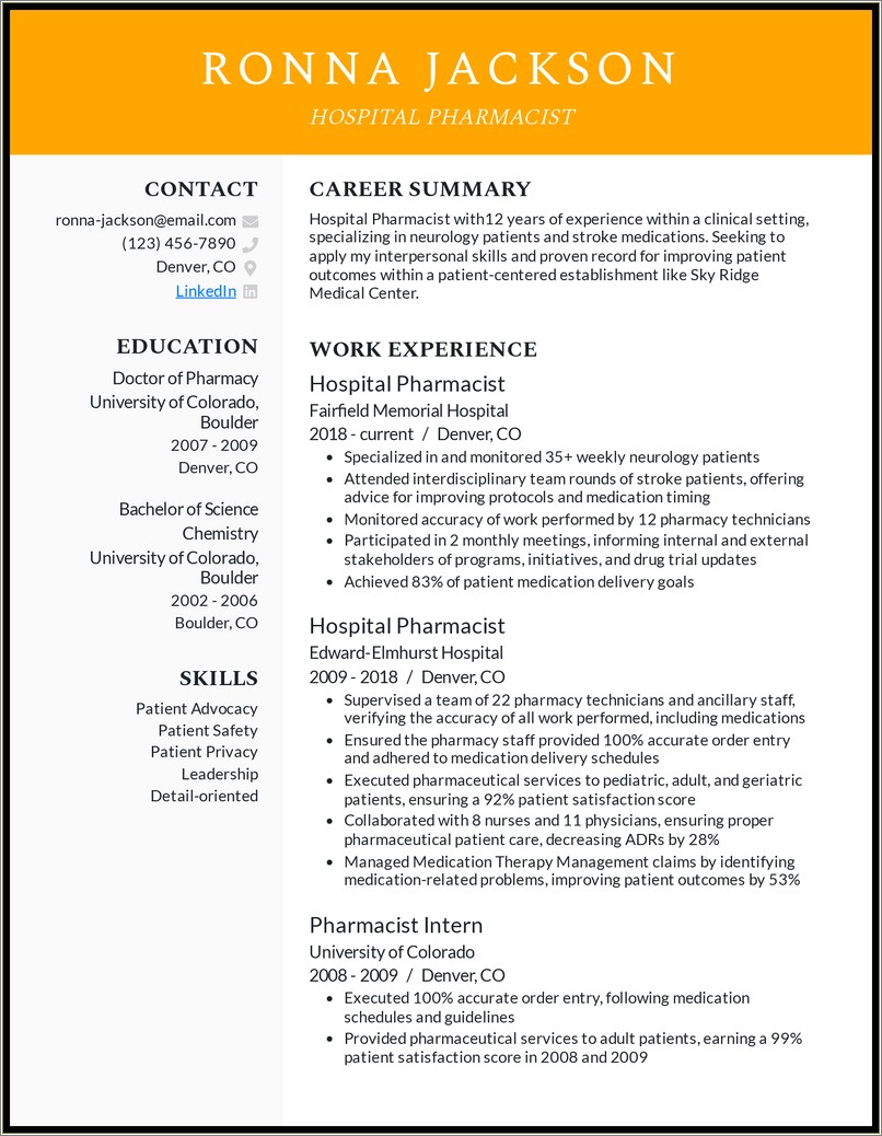 Entry Level Medical Science Liaison Resume Examples