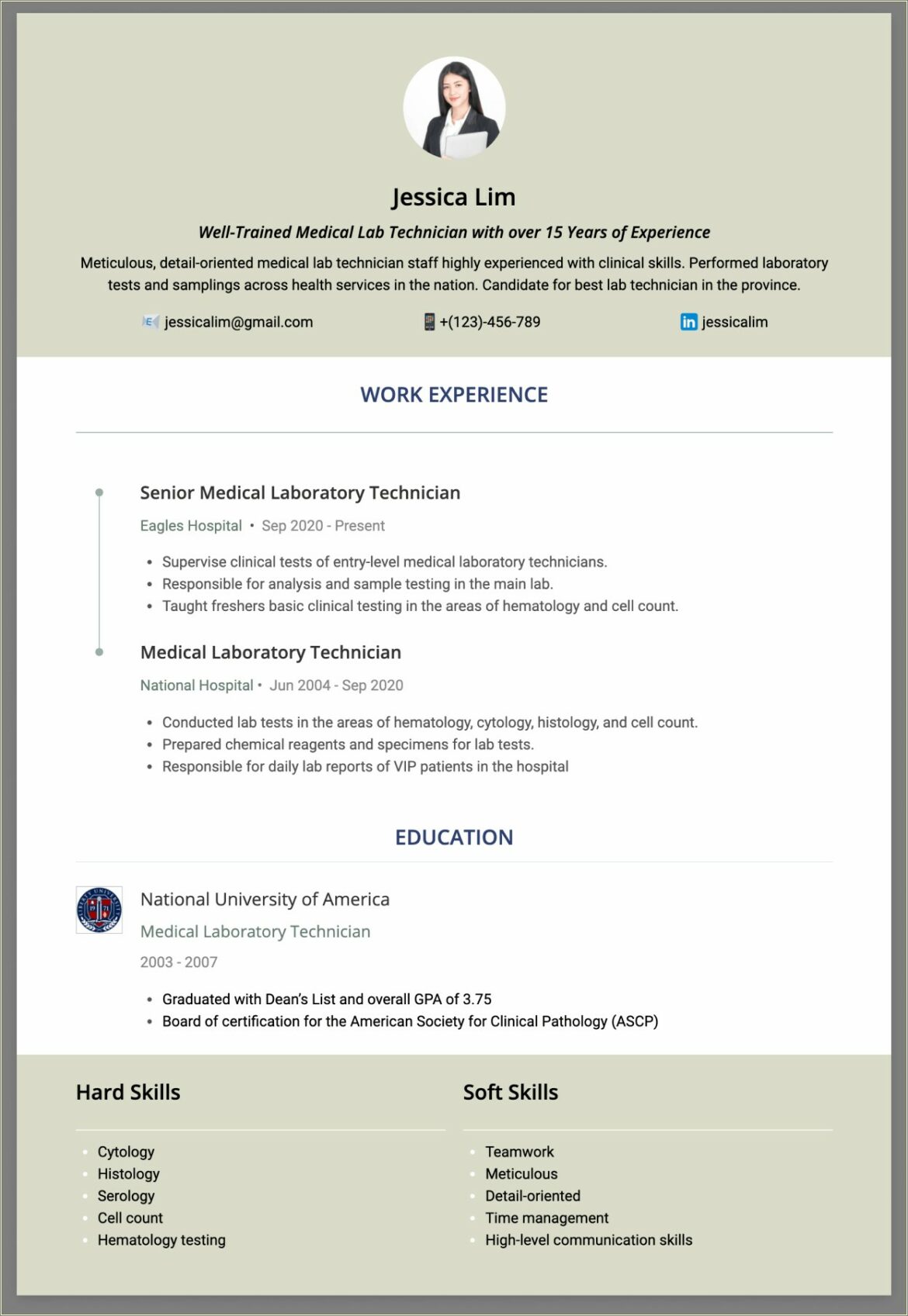 Entry Level Microbiology Resume Template Free