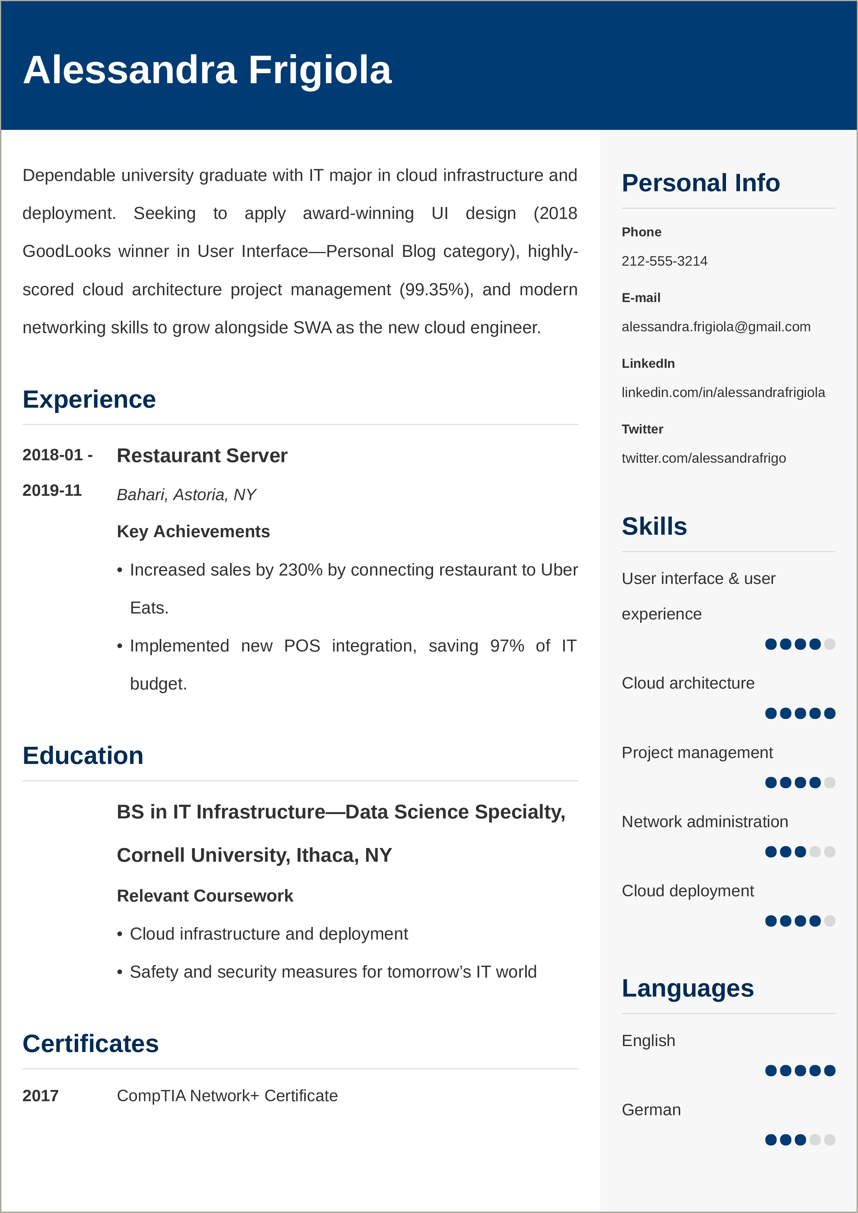 Entry Level No Work Experience Resume Examples
