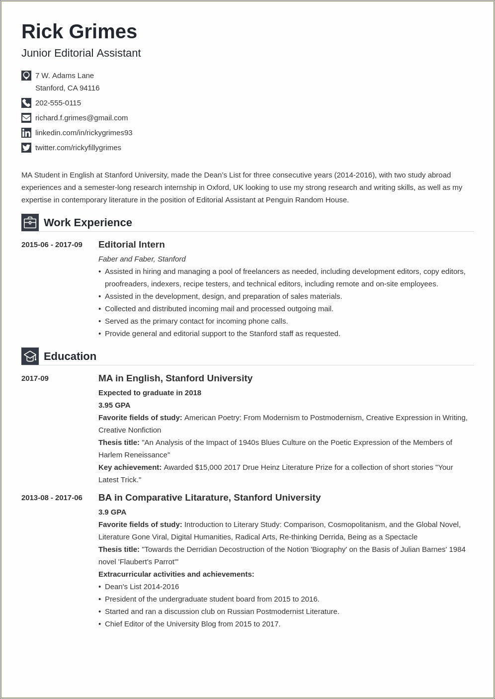 Entry Level Portfolio Analyst Resume Examples