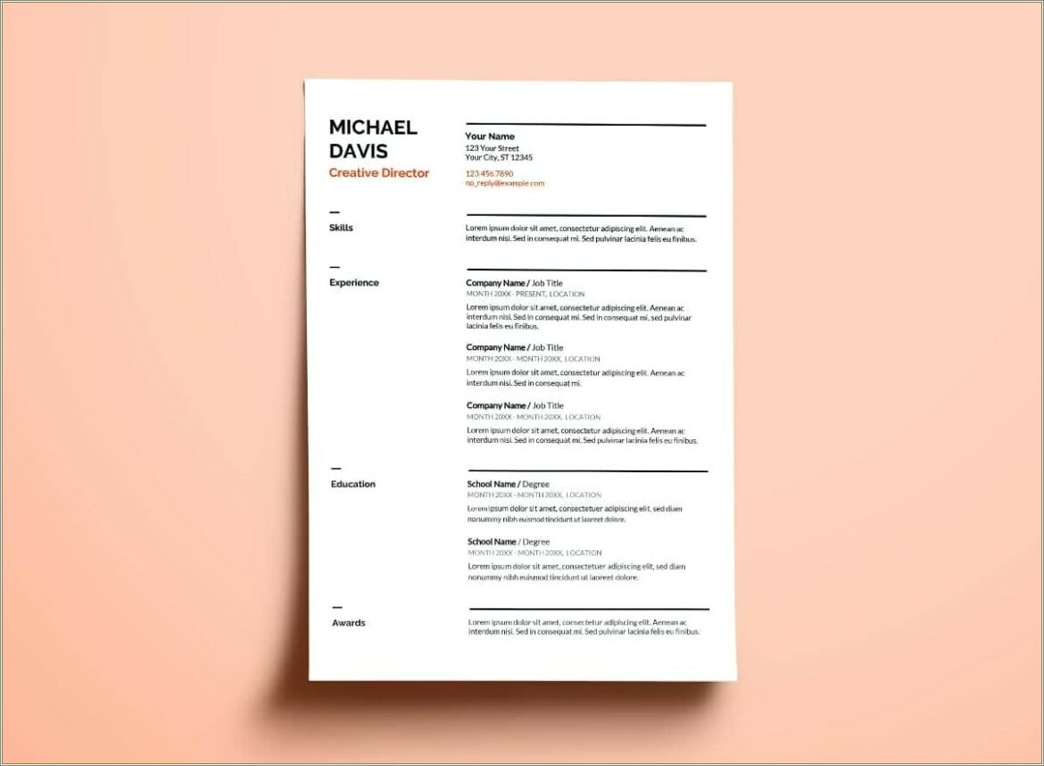 Entry Level Resume Template Google Docs