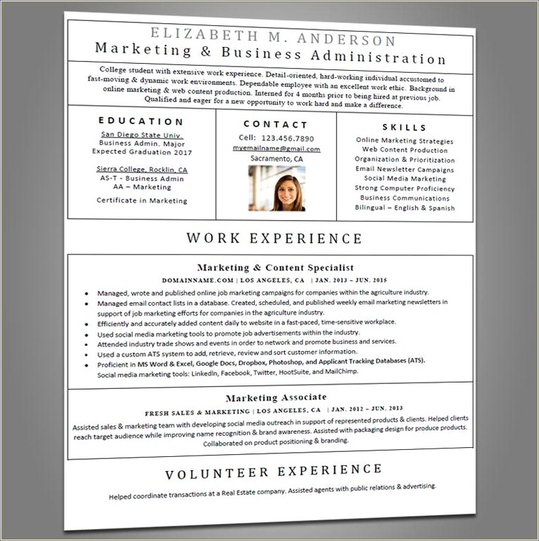 Entry Level Resumes With Little Experience