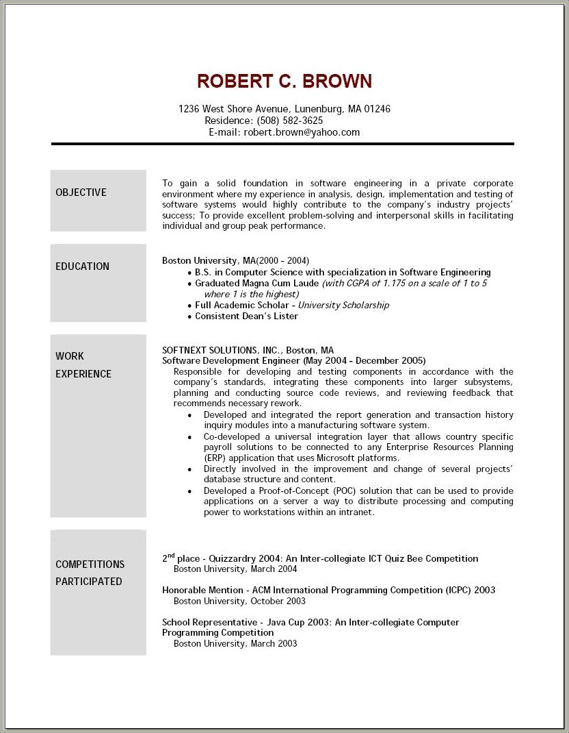 Entry Level Science Objective For Resume