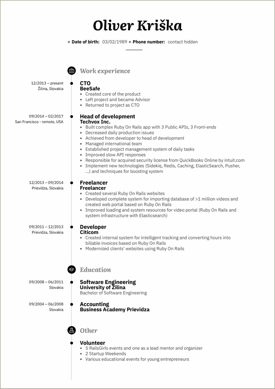 Entry Level Web Developer Resume Examples