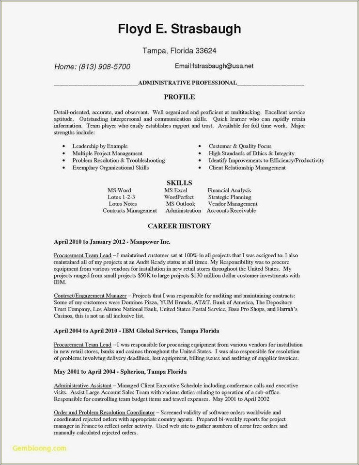 Estate And Trust Accounting Resume Sample