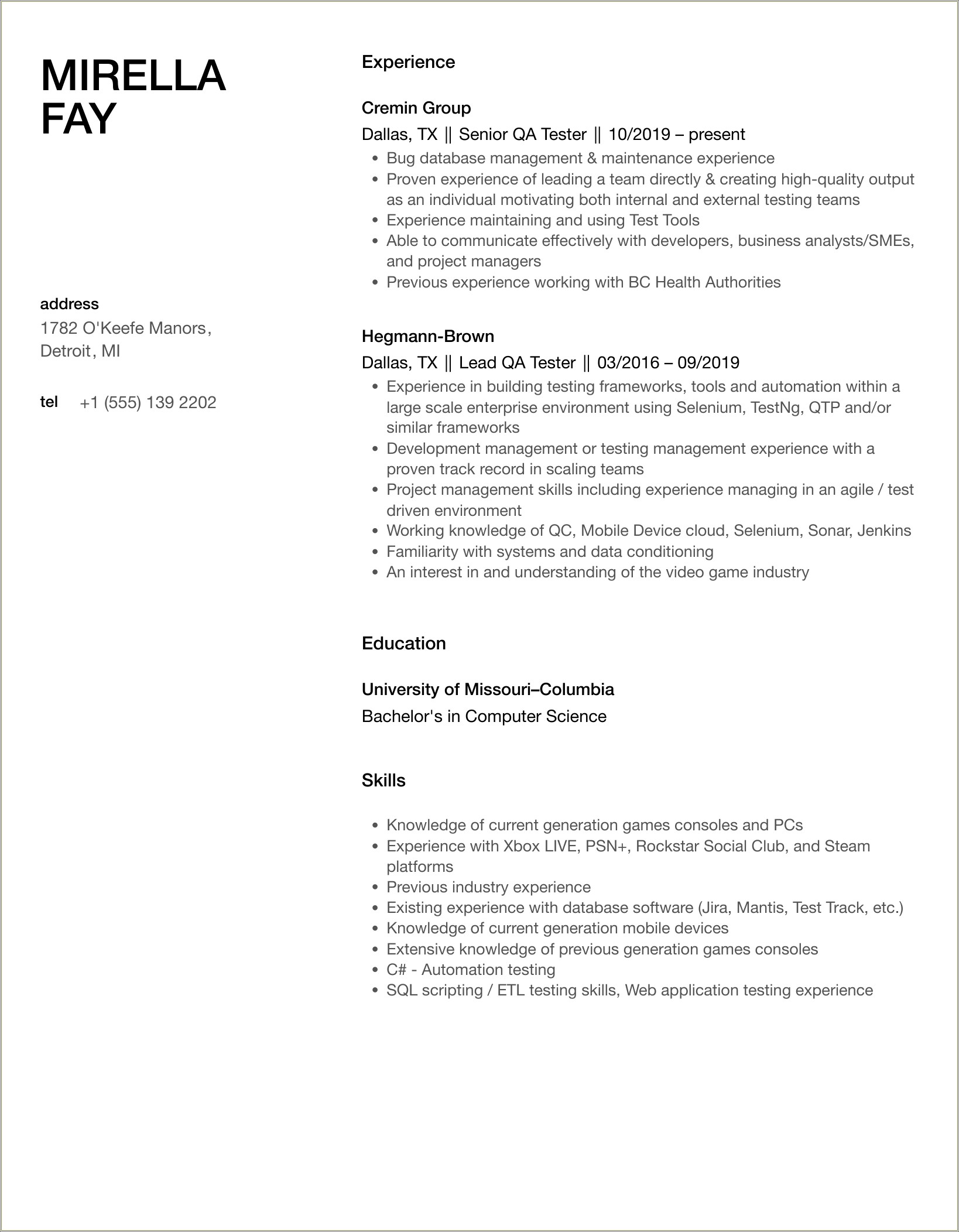 Etl Testing Resume With Experience In Healthcare