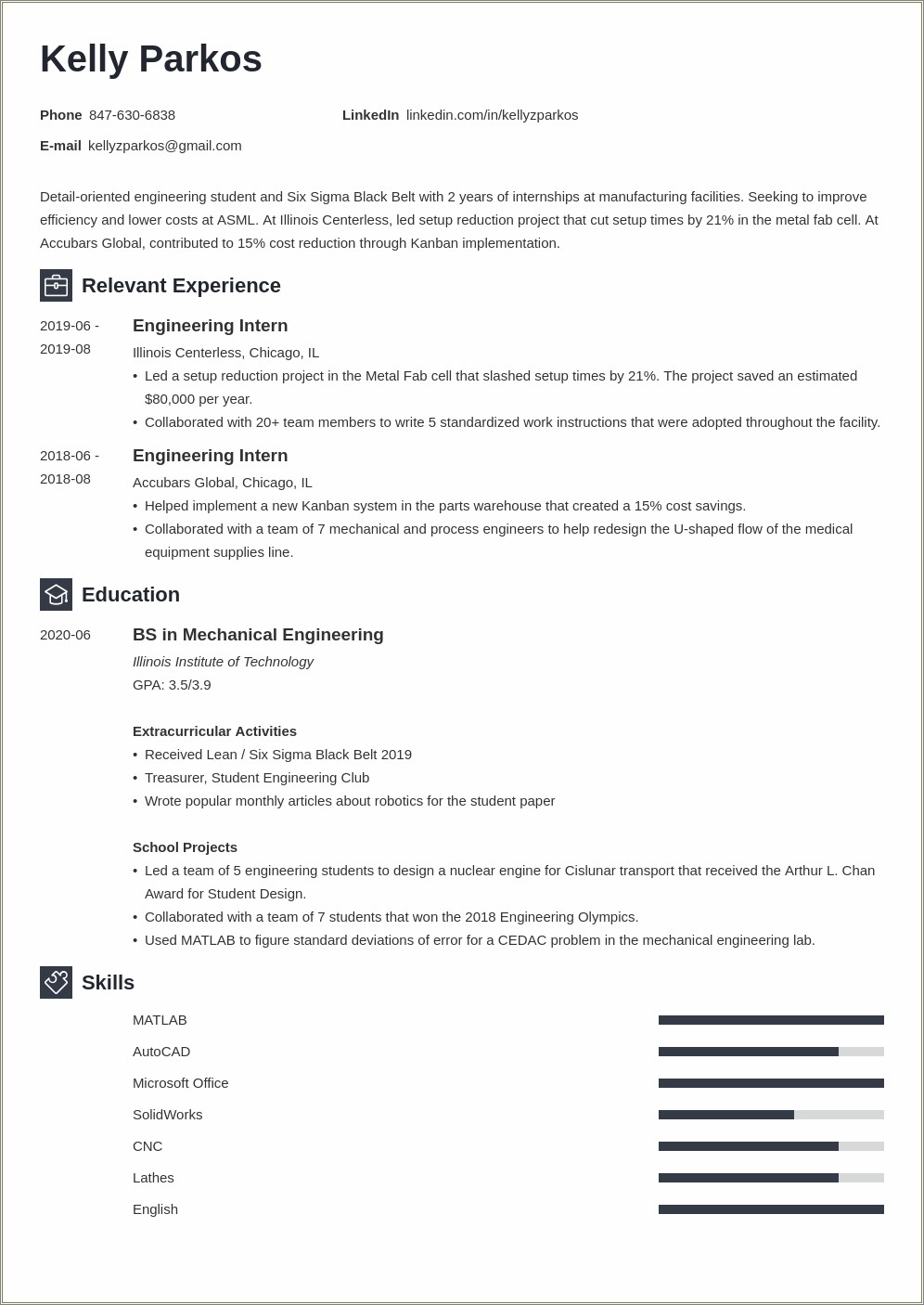 Example Engineer Resume 5 Years