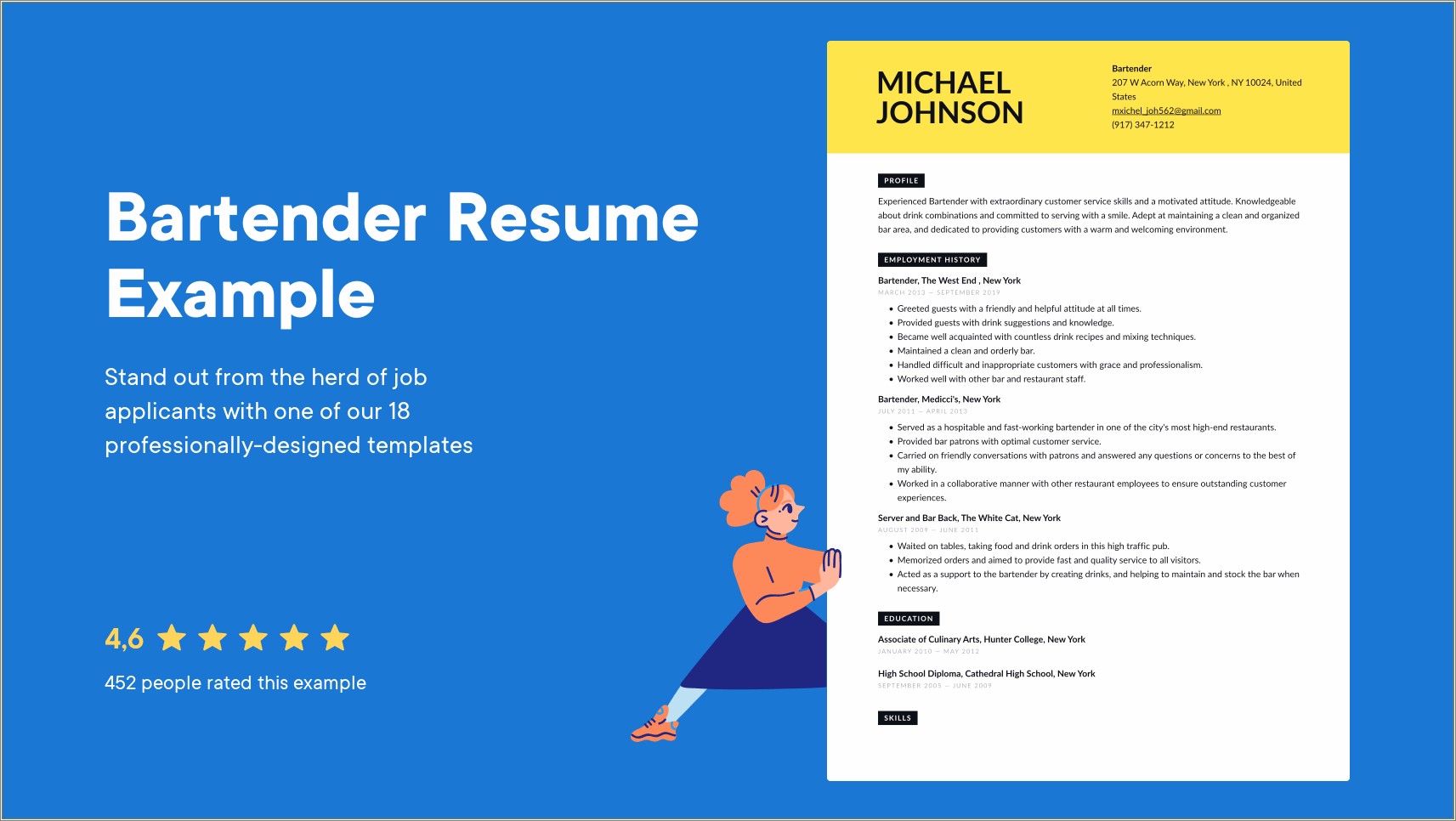 Example Of A Bartending Resume That Gets Noticed