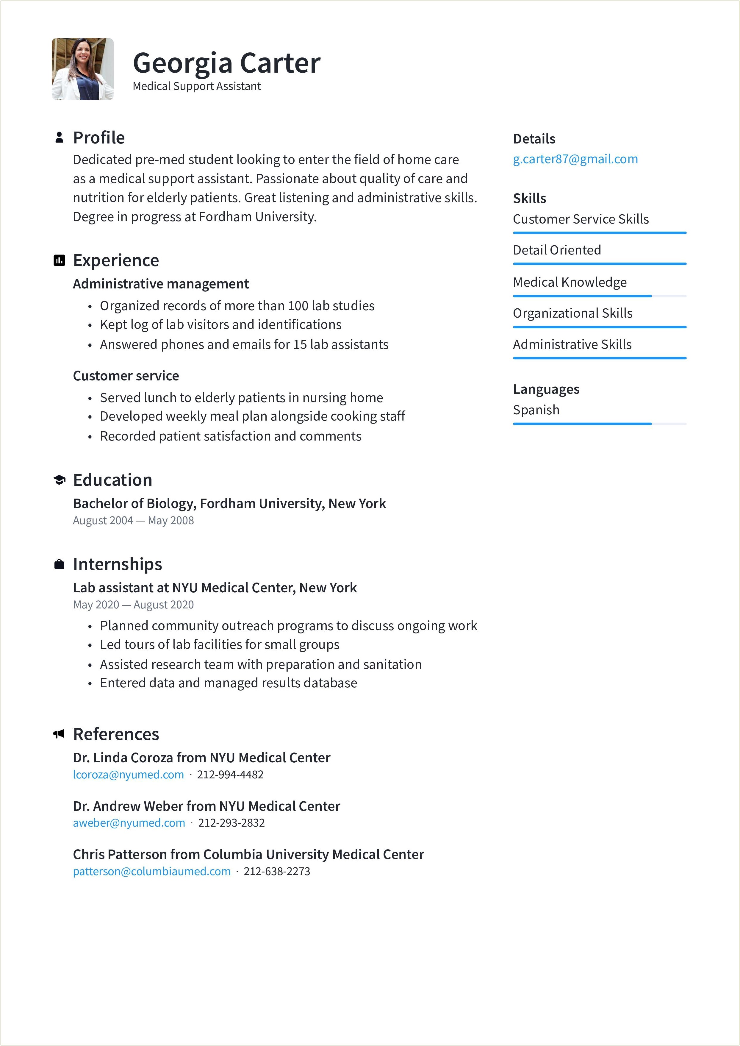 Example Of A Functional Resume Writing