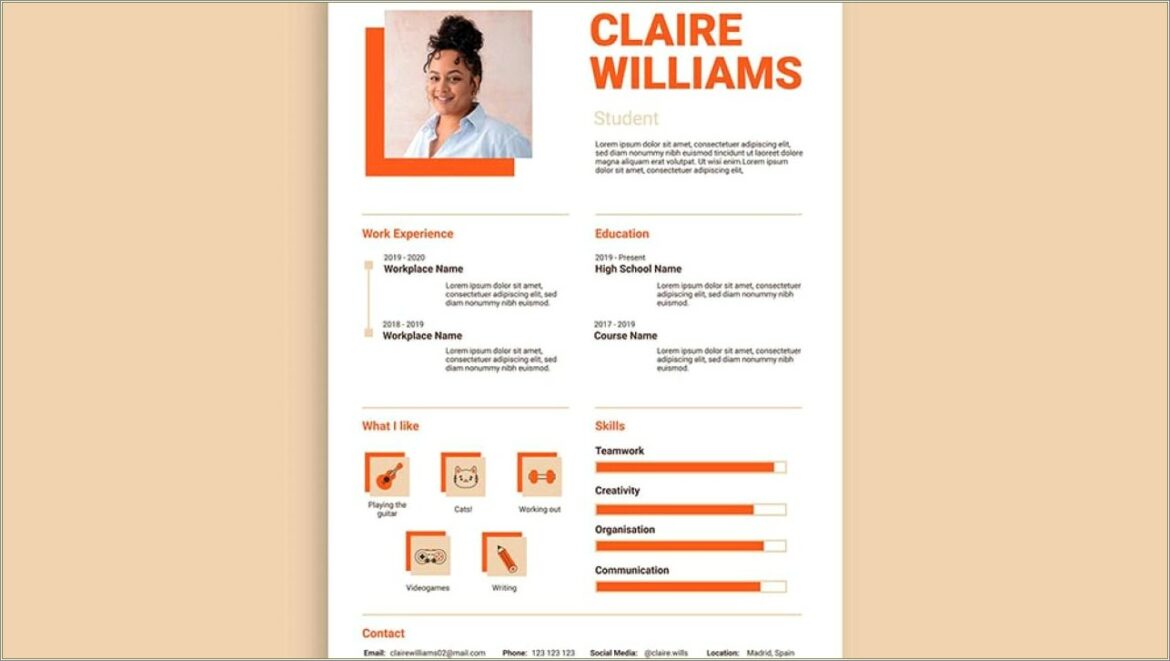 Example Of A Good High School Student Resume