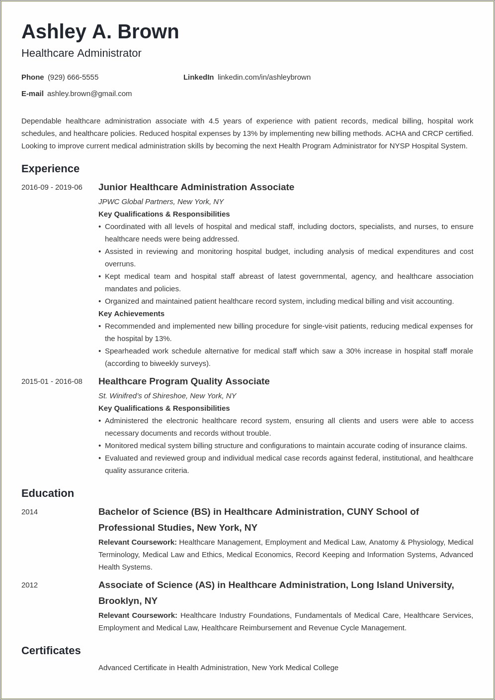 Example Of A Medical Marketing Resume