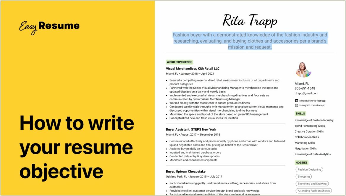 Example Of A Mission Statement For Resume