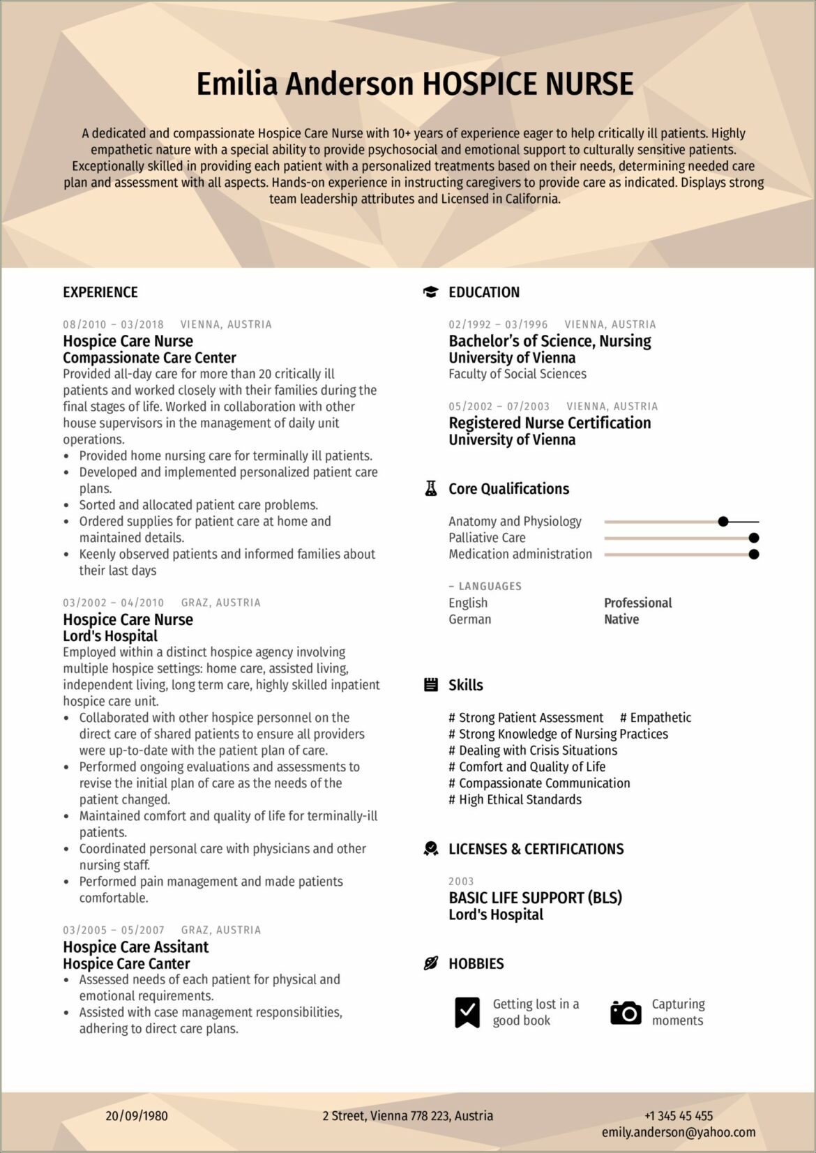 Example Of A Nurse Resume For Home Health