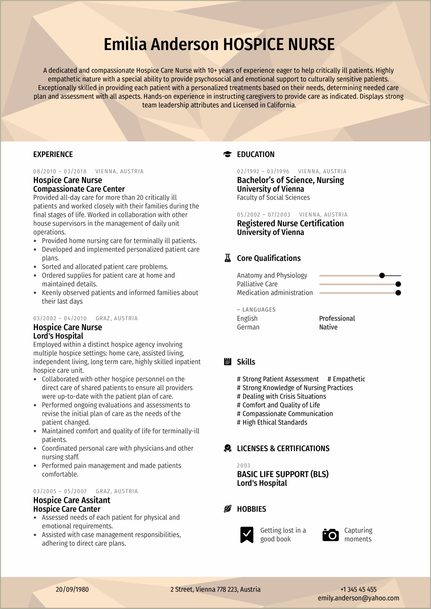 Example Of A Nurse Resume For Home Health