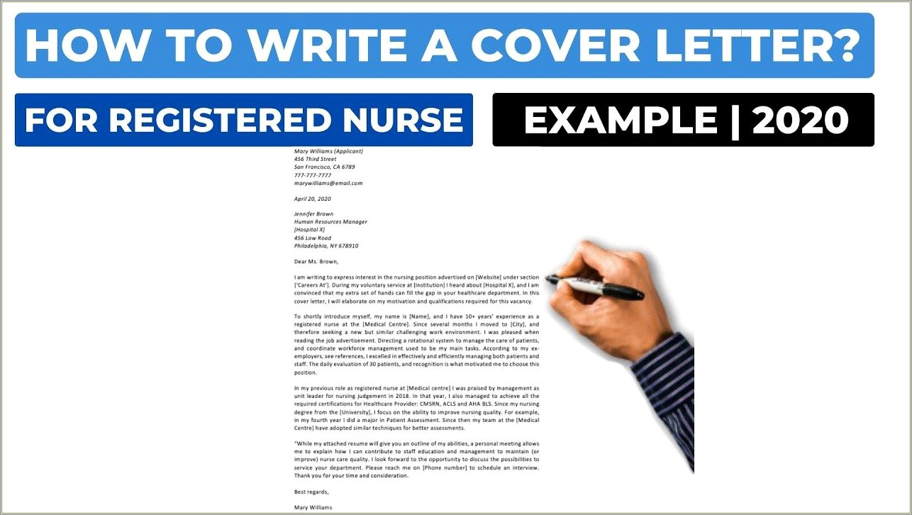 Example Of A Nursing Resume Cover Letter