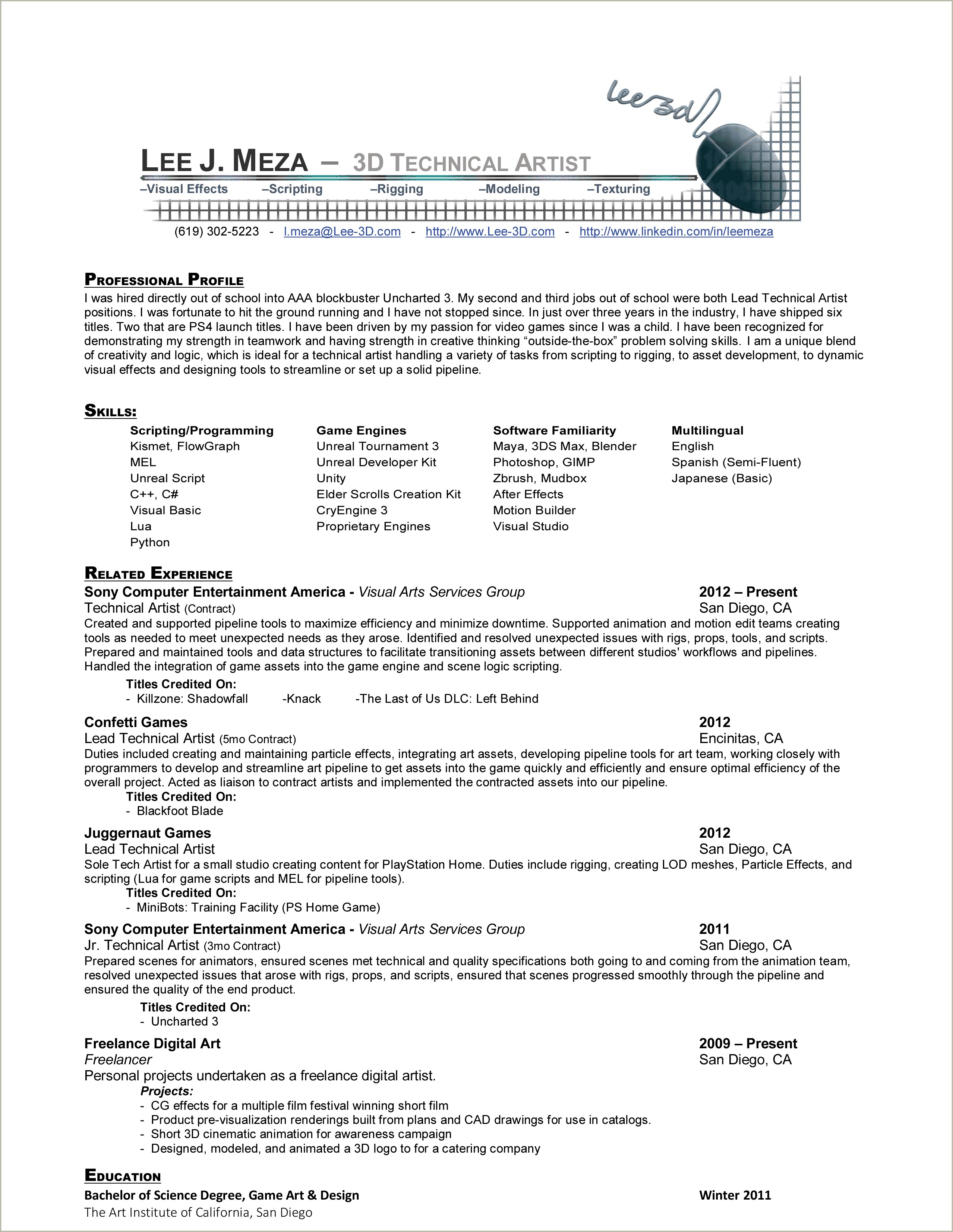 Example Of A Resume For A Makeup Artist