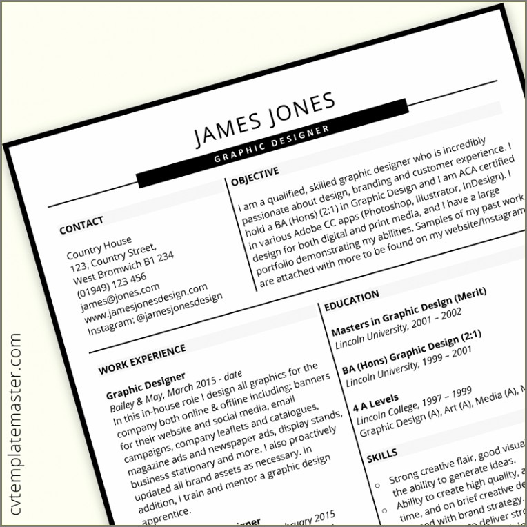 Example Of A Resume For Aca