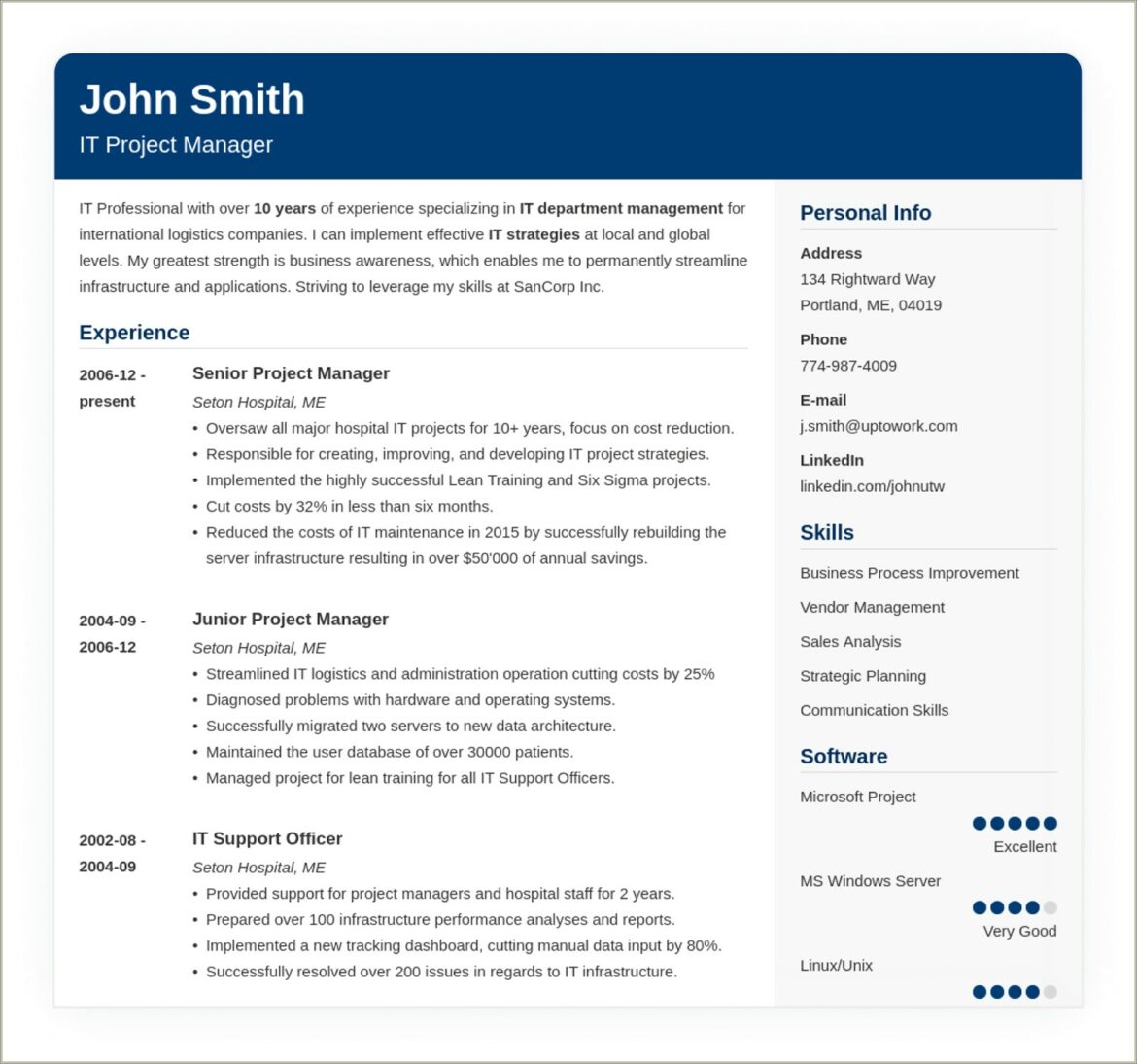 Example Of A Resume With Long Work History