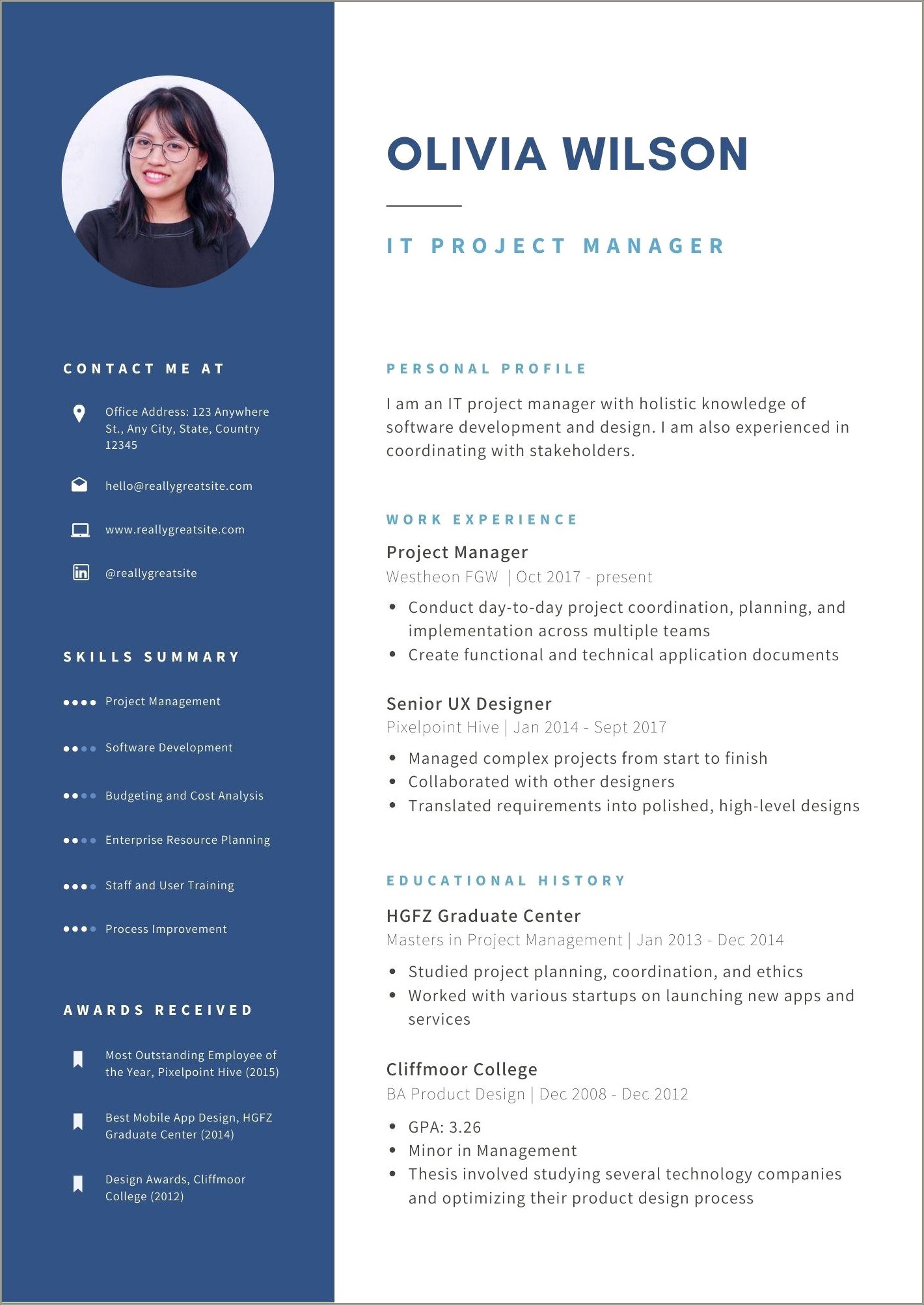 Example Of Applicant Resume For Hrm