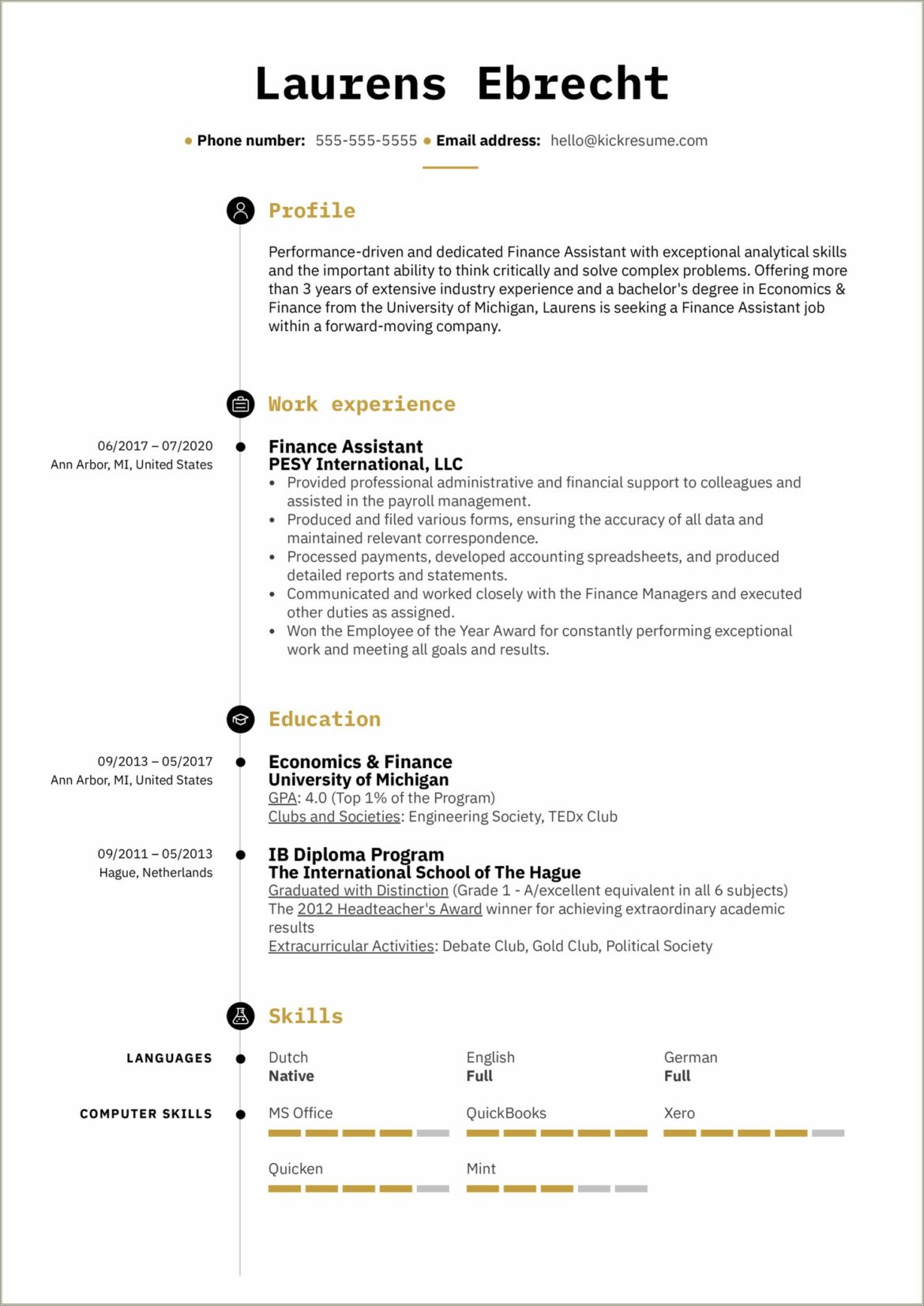 Example Of Applicant Resume For Job