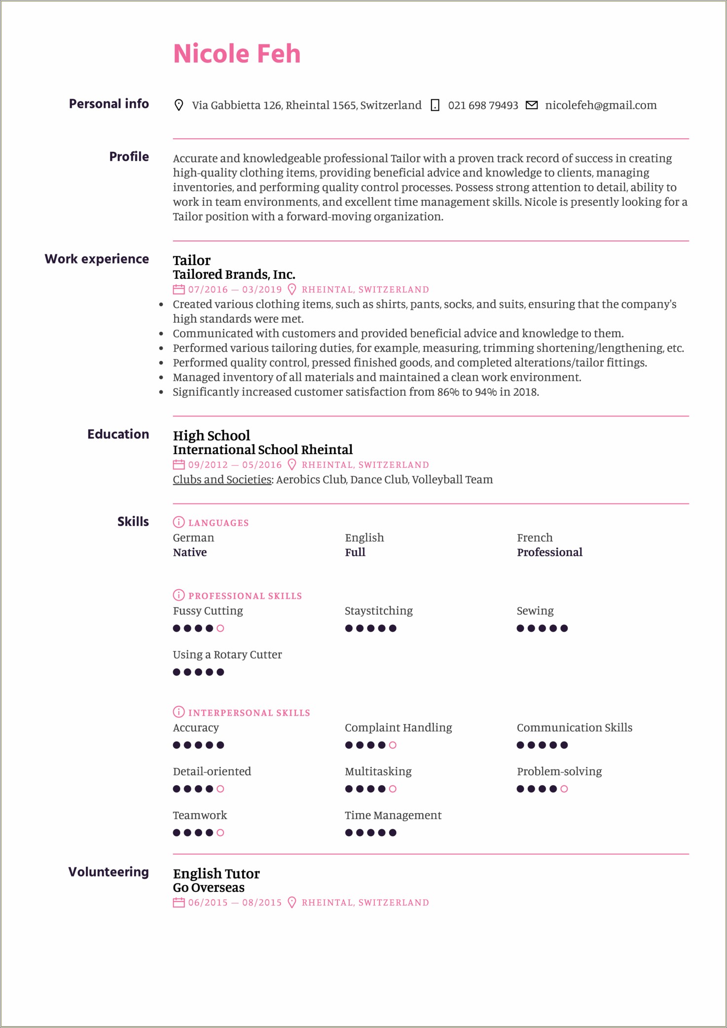 Example Of Beiing Detail Oreinted For A Resume