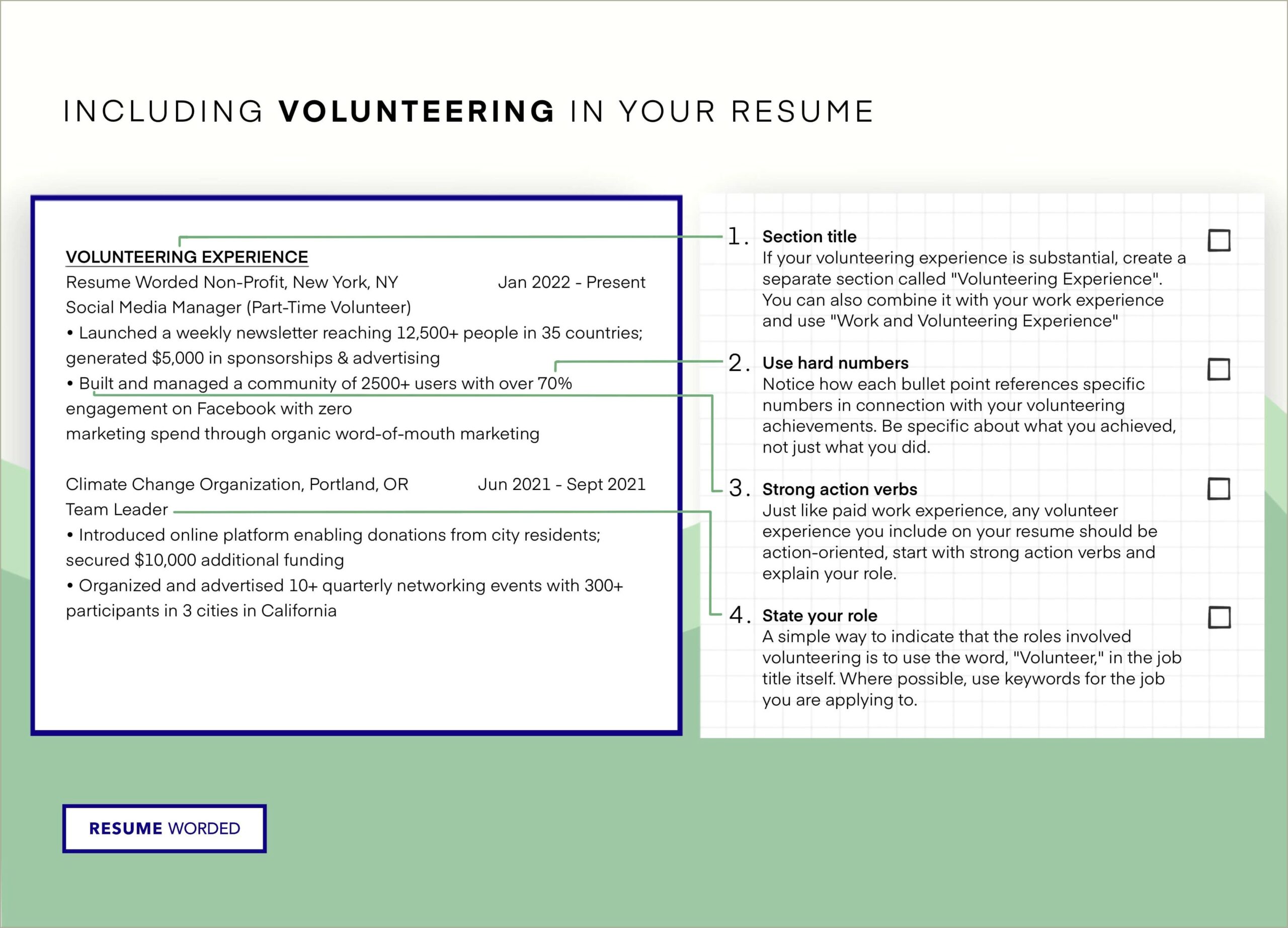 Example Of Easy Resume For Volunteering Non Profit
