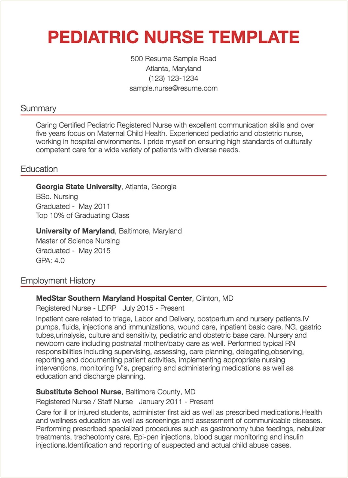 Example Of First Year Rn Resume