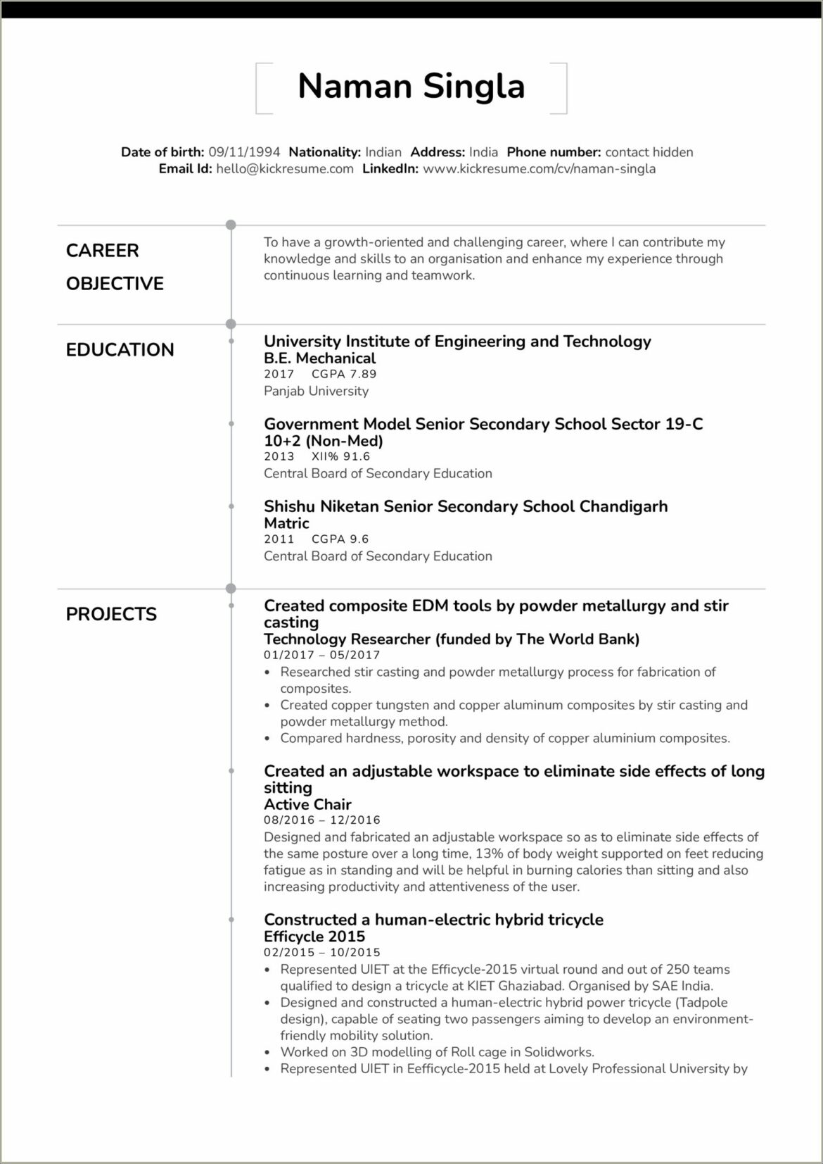 Example Of Good Career Objective In Resume