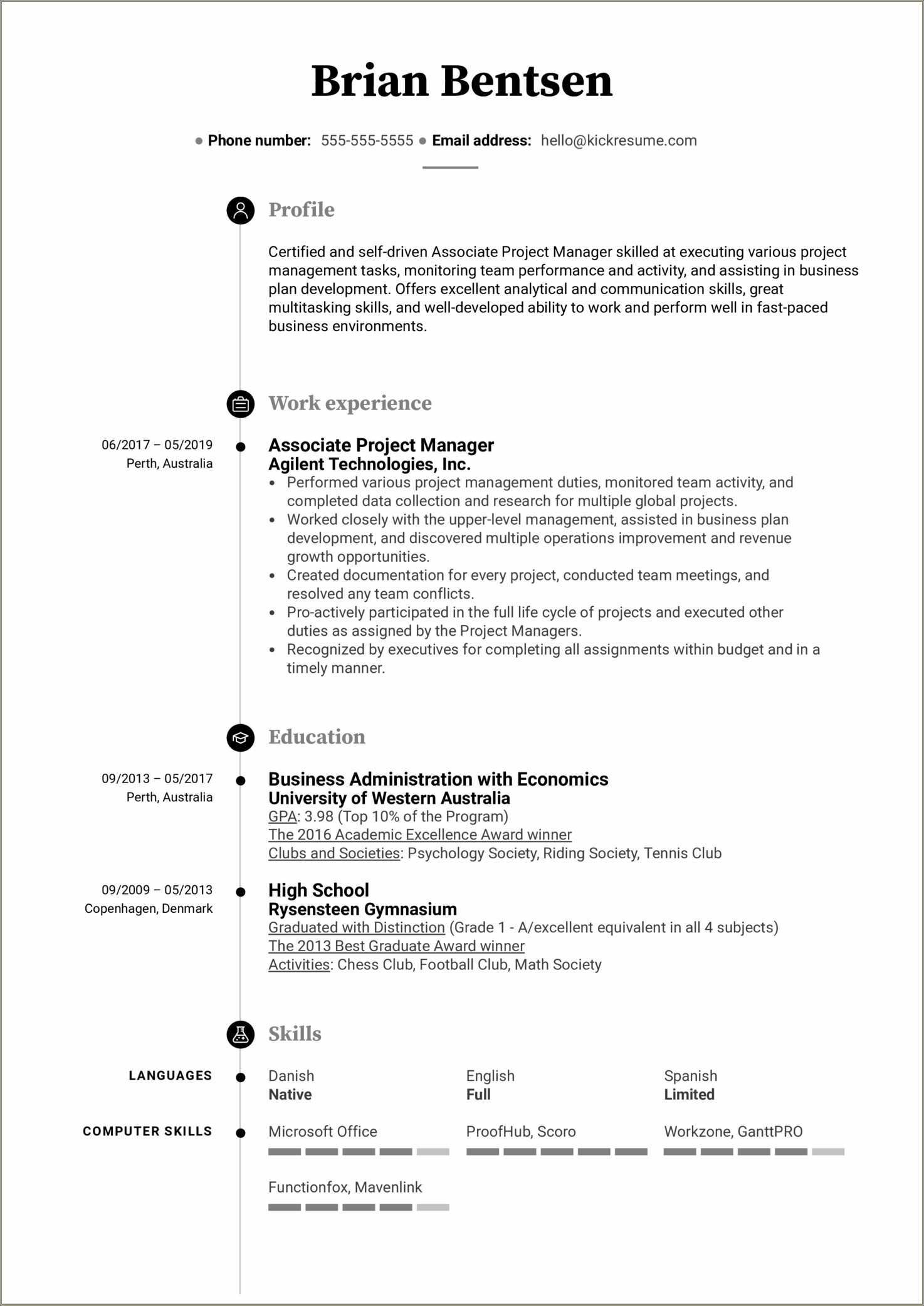 Example Of Good Project Manager Resume