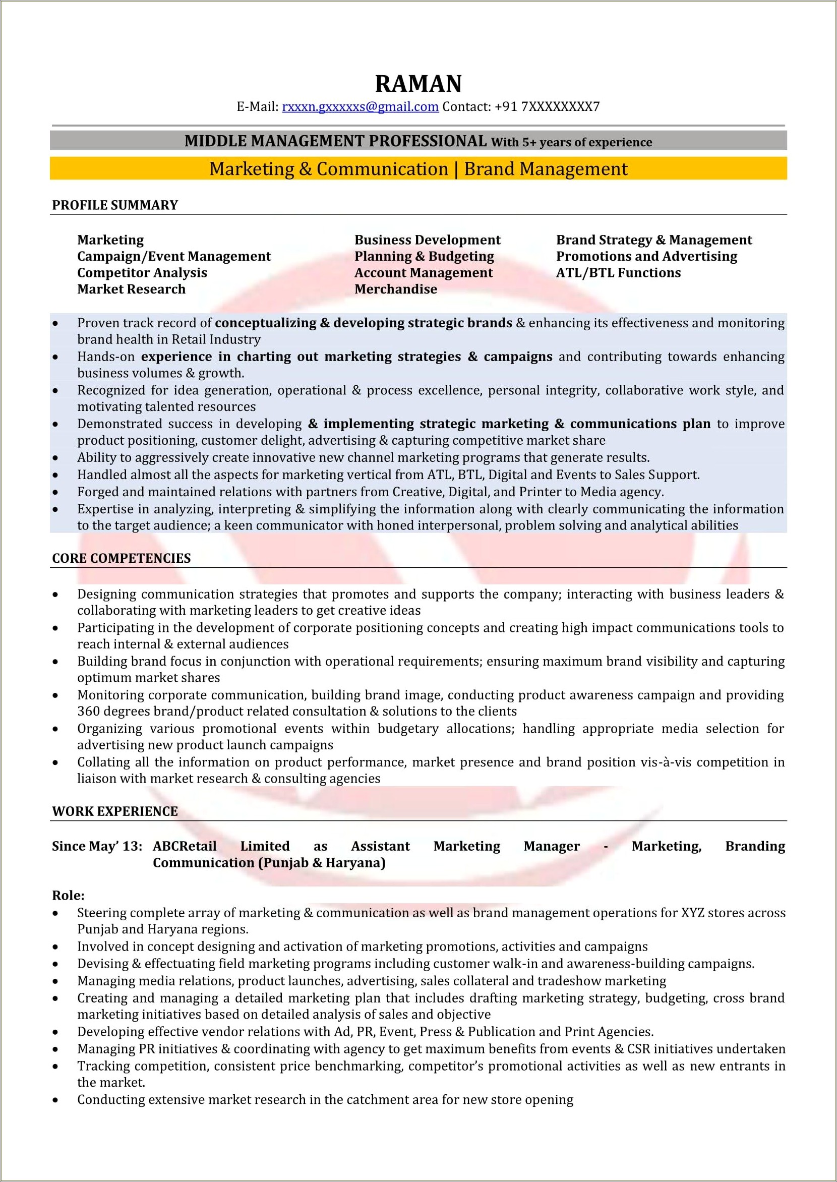 Example Of Hotel Sales Manager Resume