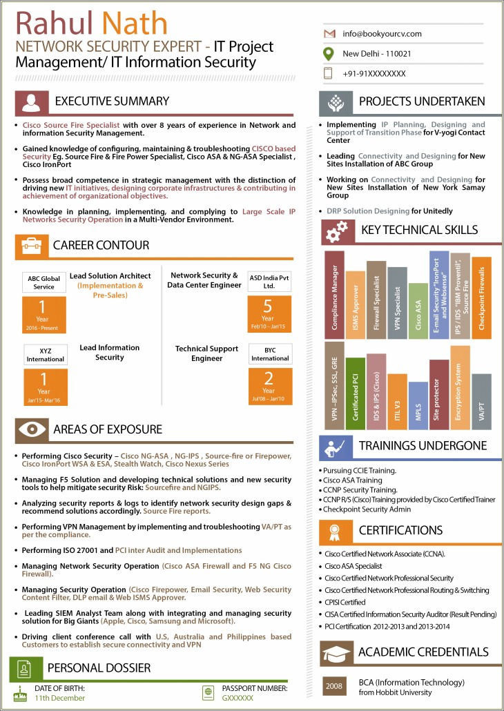 Example Of Infographic Resume Information Technology