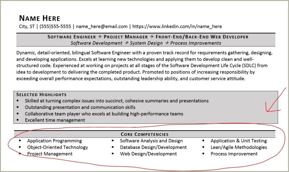 Example Of Key Words On A Resume