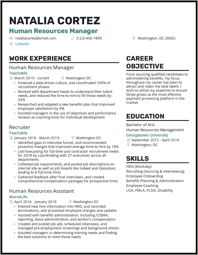 Example Of Objective Statements For A Resume