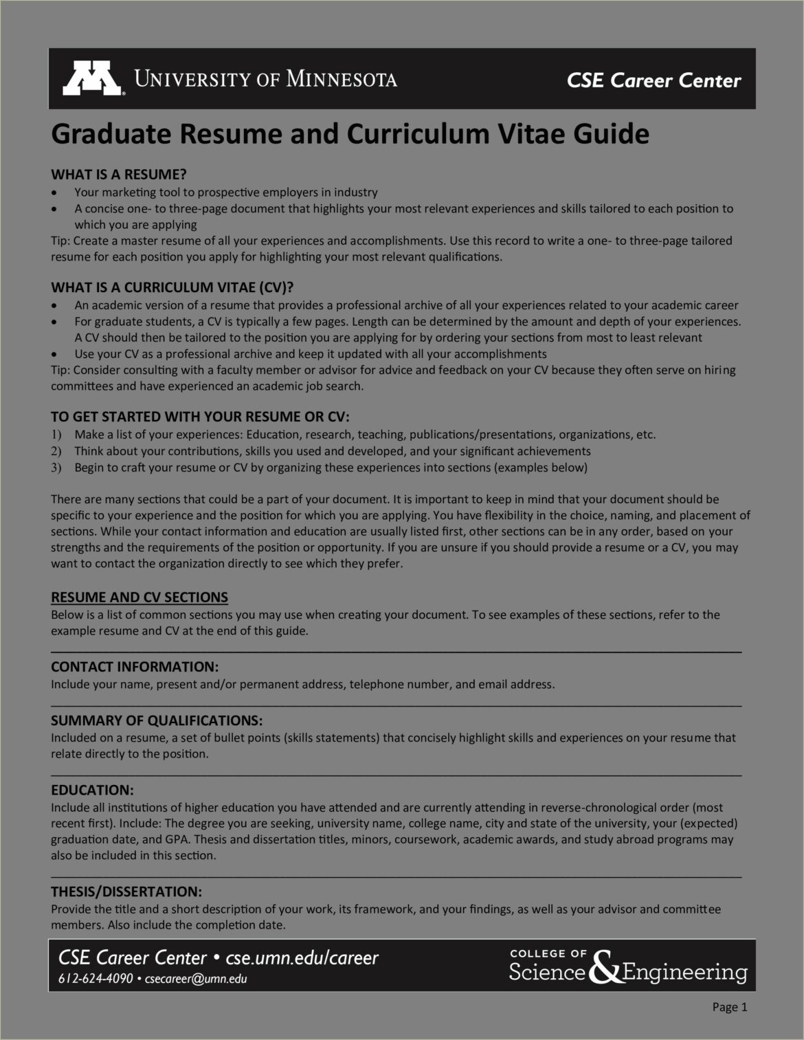 Example Of Post Grad College Resume