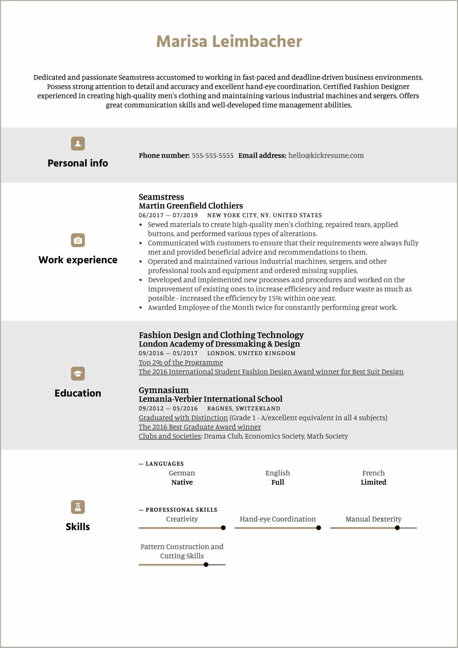 Example Of Professional Skills In Resume