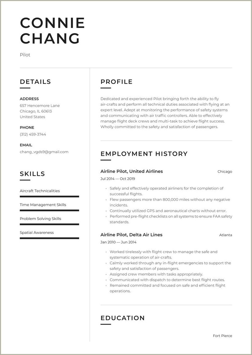 Example Of Resume For Applying Service Crew