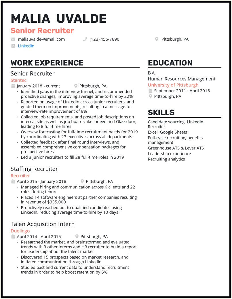 Example Of Resume For Usa Jobs