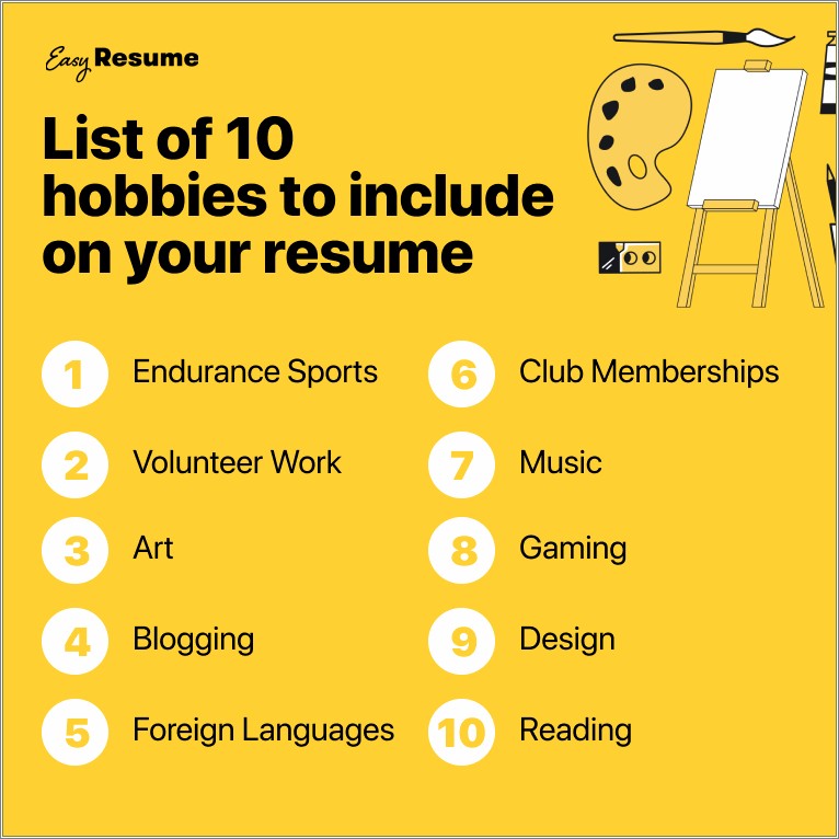 Example Of Resume Hobbies And Interests