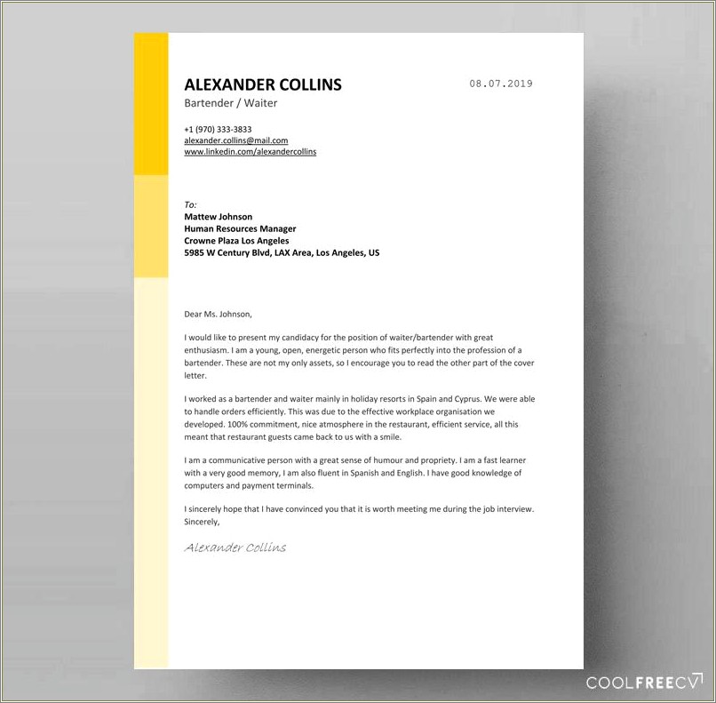 Example Of Resume Letter For Seaman