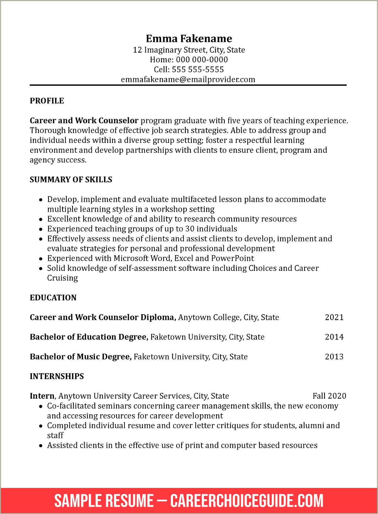 Example Of Resume Objective For Career Change