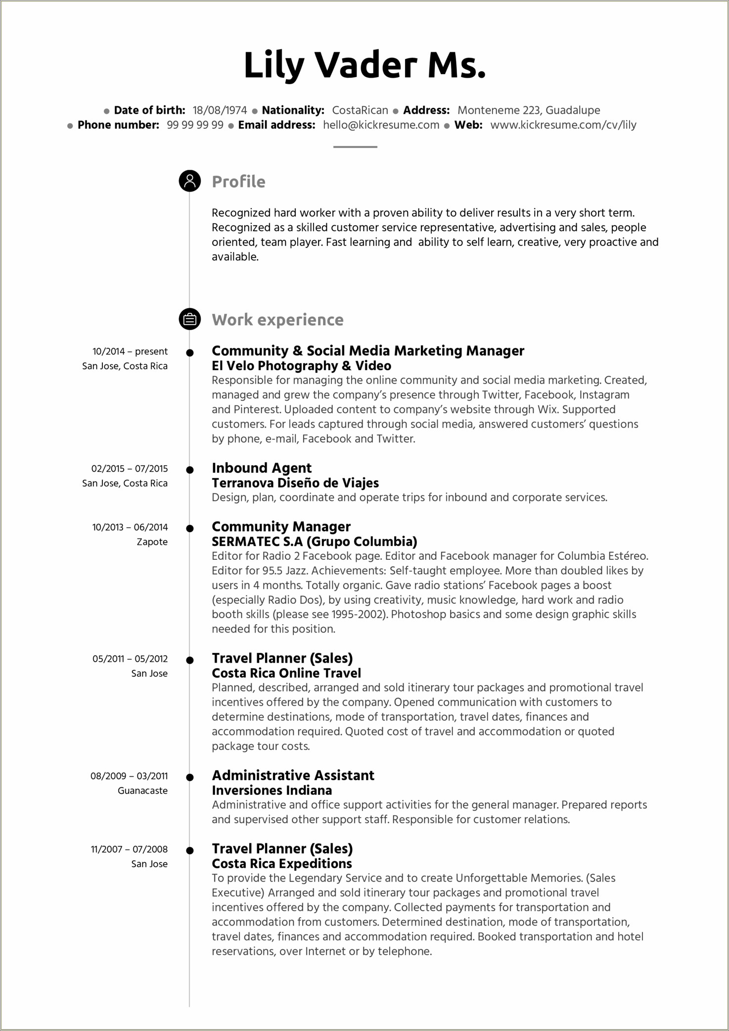 Example Of Resume To Apply Job Administrative