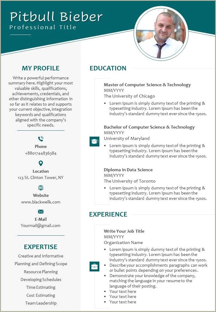 Example Of Self Introduction In Resume