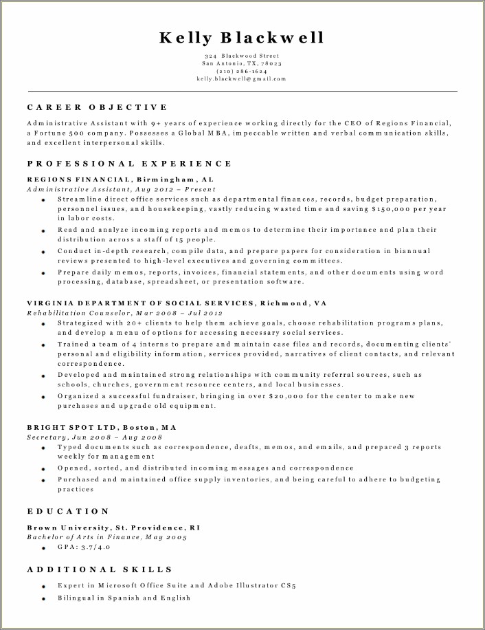 Example Of Simple Resume In English