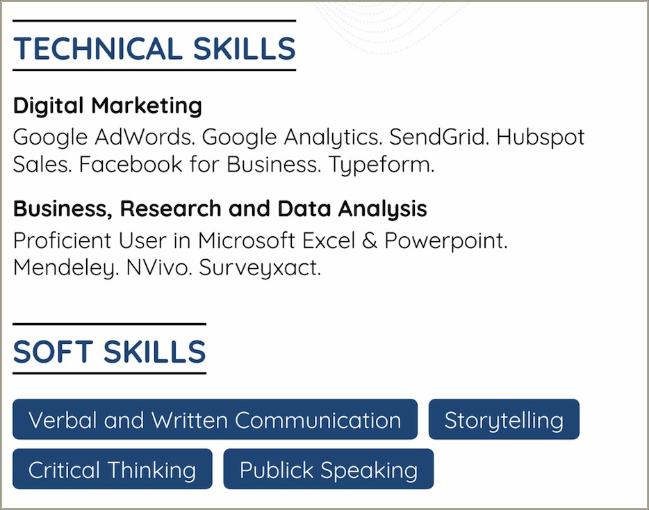Example Of Skills To Include On Resume