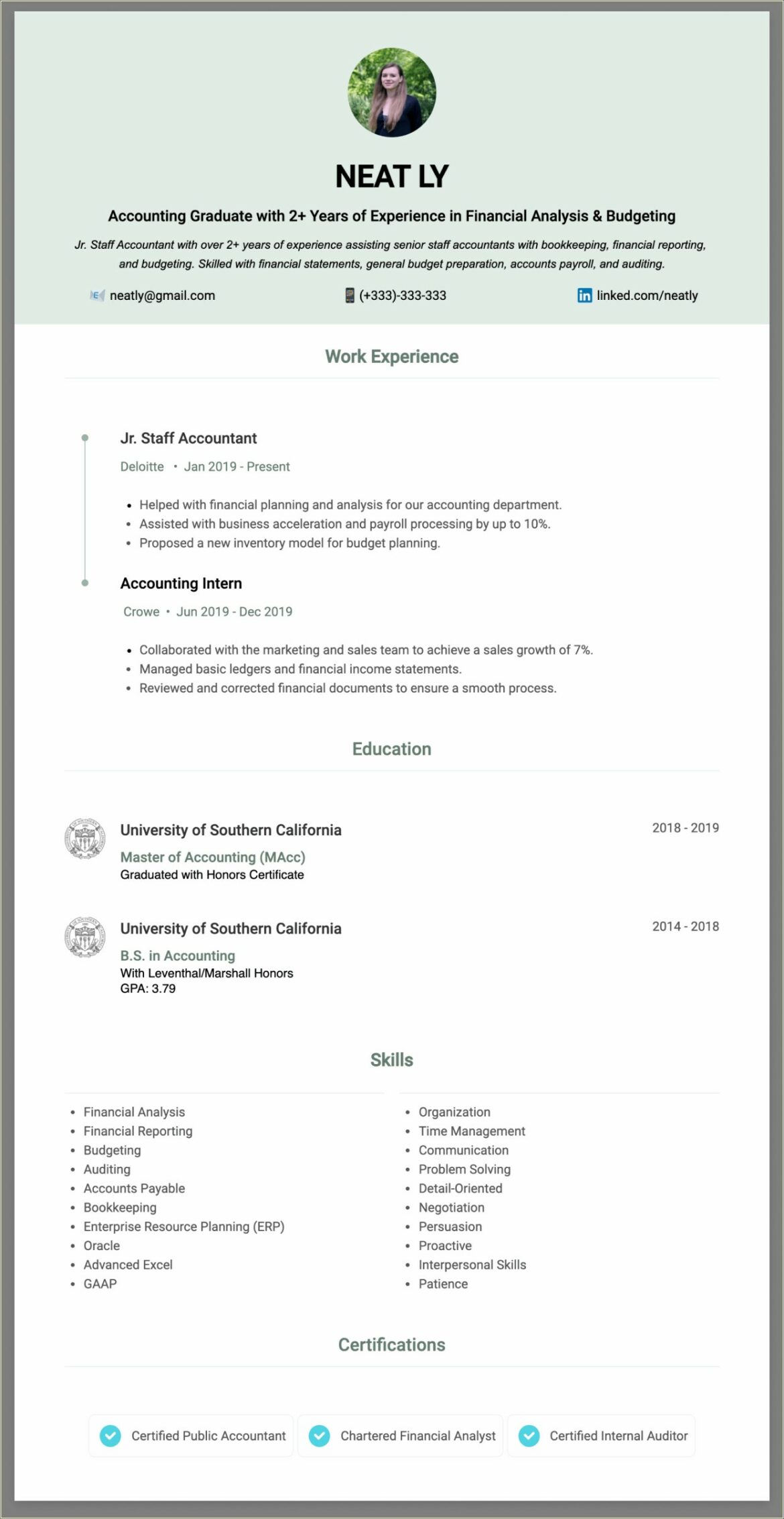 Example Of Staff Accountant Resume Objective 2019