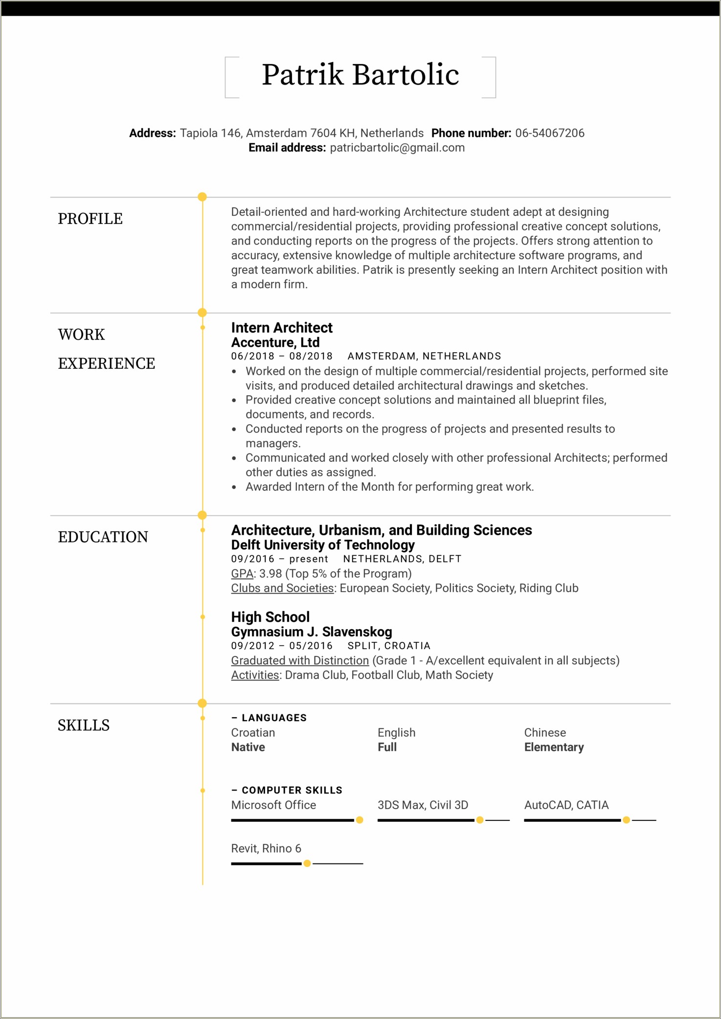 Example Of Student Resume For Ojt