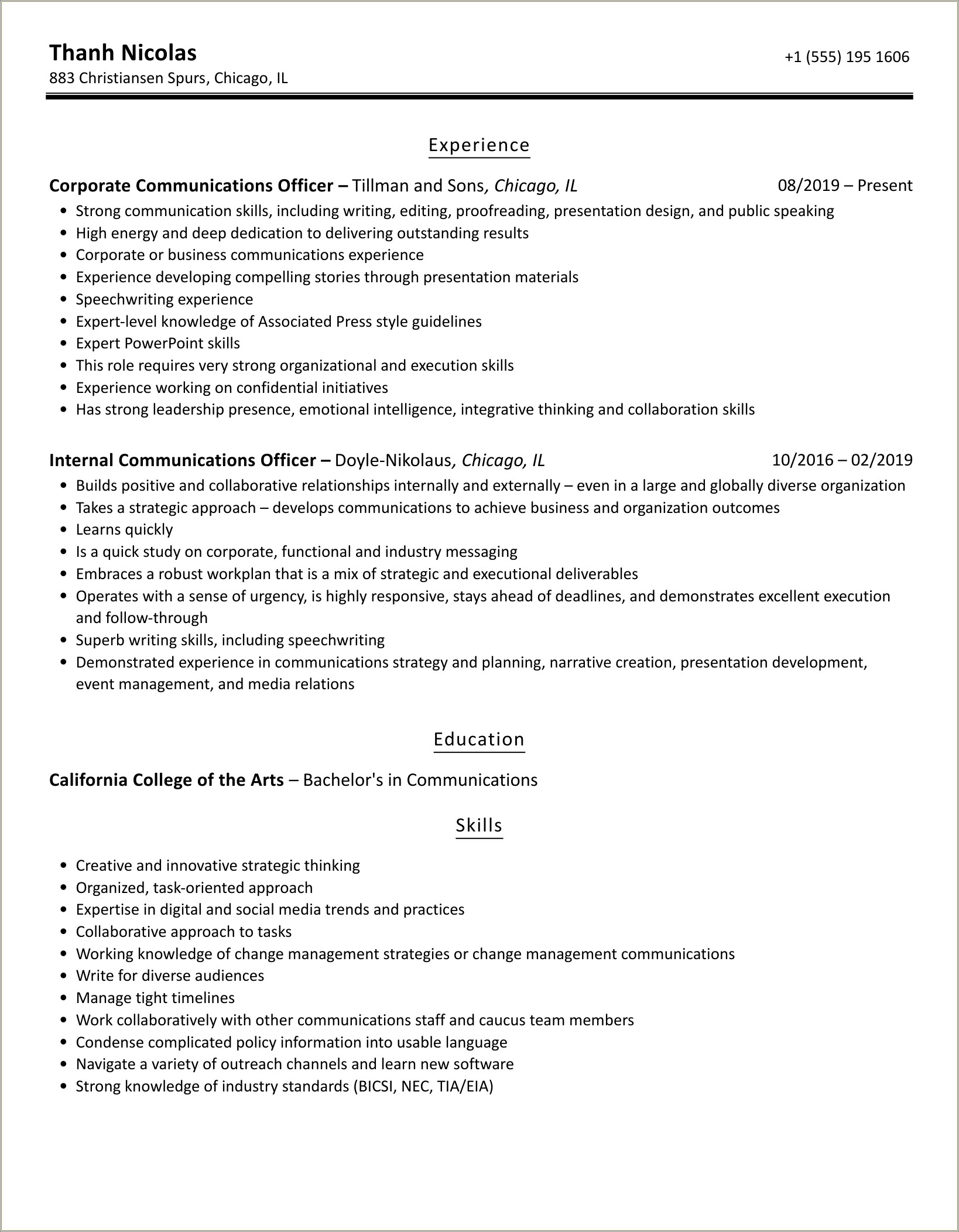 Example Of Summary For Warrant Officer Resume