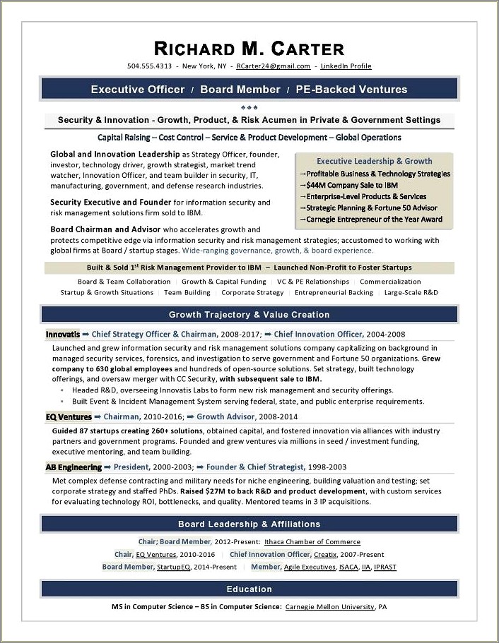 Example Of Value Proposition For Resume